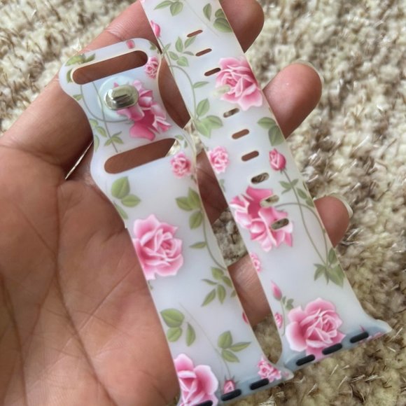 (Only Band) Floral Strap Compatible with Apple Watch Strap 38mm/40mm/42mm/44mm - Picture 5 of 5
